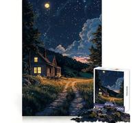 Puzzle "Casetta Notturna" da 1000 pezzi per adolescenti, ideale per stimolare la memoria, favorire la serenità, tagli precisi ed essere un regalo elegante (38x52cm)