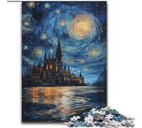 Puzzle "Castello sotto le stelle" da 1000 pezzi per adulti, modello da assemblare, ideale come regalo per tutta la famiglia, adatto per bambini di età compresa tra 14 e 50 anni (50x75cm)