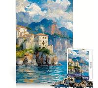 Puzzle "Castello sulla spiaggia" per ragazzi, 1000 pezzi, stimolante per l'intelletto, ideale per il tempo libero e la pulizia, perfetto come regalo invernale (50x75cm)