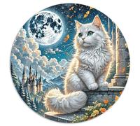 Puzzle Cat 1000 Pezzi in Cartone Per Adulti E Ragazzi Difficile Sfida Antistress Rompicapo White Longhair Cat Castle Idea Regalo 1000pcs (67.5x67.5cm)