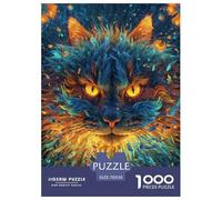 Puzzle Cat Head 1000 Pezzi in Cartone Per Bambini E Adulti Gioco in Famiglia Rompicapo Cat Head Silhouette Regalo Per Bambini 70x50cm/1000pcs