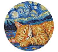 Puzzle "Cat Night Sky" da 1000 pezzi per adulti, puzzle in cartone, gioco interattivo per famiglie, regalo creativo con illustrazioni colorate (67,5x67,5cm)