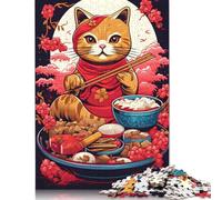 Puzzle Cat Ramen Ruby Premium 100% carta riciclata, rettangolare, per donne e uomini, 1000 pezzi (75x50 cm)