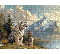 Puzzle catena montuosa tigre - Puzzle 3000 Pezzi per Adulti - Puzzles Giochi Rilassamento - Bene Confezionamento Scatola - Stampa Alta Definizione Colori Brillanti - Puzzles Legno Impegnativi s7h-617