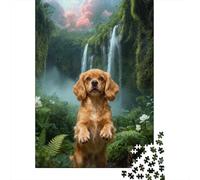 Puzzle Cavalier King Charles Spaniel 1000 Pezzi Per Bambini E Adulti, Gioco Di Squadra, Difficile Sfida Puzzle Con Waterfall, Regalo Compleanno 70x50cm/1000pcs