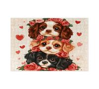 Puzzle Cavalier King Charles Spaniel per adulti 300 pezzi, puzzle divertenti per San Valentino, regalo per feste con cani, intrattenimento per la famiglia, decorazione per la casa