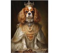 Puzzle Cavalier King Charles Spaniel Royal Queen, 300/500/1000 pezzi, ritratto reale di animali domestici, regalo per proprietario del Cavalier King Charles Spaniel (1000 pezzi (50 x 75 cm)