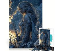 Puzzle "Cavaliere d'argento nel campo" per ragazzi, 1000 pezzi, attività per lo sviluppo delle capacità cognitive, ideale per la casa, con bordi precisi, regalo festivo 50x75cm