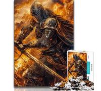 Puzzle Cavaliere in Fiamme per Adulti e Adolescenti, Aiuta il Cervello a Esercitare i Giocattoli Avvincenti per Coltivare la Pazienza, Un'Opera d'Arte (50x75cm)