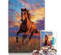 Puzzle "Cavalli sulla prateria" da 1000 pezzi per adolescenti, sfida difficile e antistress, ideale come regalo per tutta la famiglia (75x50cm)