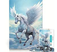 Puzzle "Cavallo alato nel cielo" per ragazzi,1000 pezzi,gioco stimolante per la mente,montaggio sicuro e attività di condivisione per i propri cari (38x26cm)