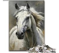 Puzzle Cavallo Bianco per Adulti 1000 Puzzle, per età 14 anni e oltre Gioco di Natale antistress Regalo per Donne (26x38cm)