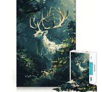 Puzzle "Cervo bianco nella giungla" da 1000 pezzi,gioco di costruzione Focus,incastro perfetto,attività gratificante per le giornate di pioggia (50x75cm)