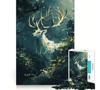 Puzzle "Cervo bianco nella giungla" per ragazzi,1000 pezzi,stimolante per la mente,divertente,con componenti robusti e ben definiti,un'attività di gruppo emozionante (38x26cm)