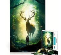 Puzzle "Cervo nella foresta incantata" da 1000 pezzi per adulti, gioco per esercizi mentali, antistress, design da assemblare, regalo elegante 38x52cm