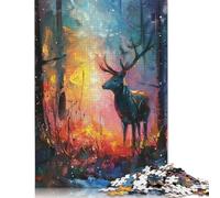 Puzzle "Cervo nella giungla" Premium, puzzle in cartone riciclato al 100% per bambini e adulti dai 12 anni in su, regalo di Natale 1000 pezzi (26x38 cm)