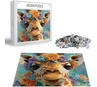 Puzzle Cervo Puzzle 1500 Pezzi Jigsaw Adulti DIY Classici Gioco, Puzzles a Forma di Fiore, Giochi Rilassamento e Intelligence per Ragazzi da 14 Anni 87x57cm/1500 pcs con Scatola Regalo in Legno H-400