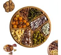 Puzzle Che Serve Cibo In Legno Del Vassoio,Vassoio Da Porzione Puzzle - Legno Con Scomparti Rimovibili, Con 8 Scomparti Rimovibili Per Frutta, Dadi, Immersioni, Snack,(1Pcs)