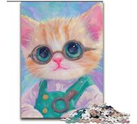 Puzzle Chef Cat per adolescenti, giocattoli educativi per l'apprendimento, giochi per famiglie adatti per la decorazione della scrivania (50x75cm)