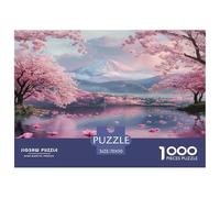 Puzzle Cherry Blossom Con 1000 Pezzi Per Adulti,Spring Lake View Gioco Diabilità Impossibile Giochi Rilassamento E Intelligenza Regalo Per Amore E Amico 70x50cm/1000pcs
