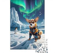 Puzzle Chihuahua 1000 Pezzi in Legno Per Adulti Per Tempo Libero Puzzles Chihuahua Penguin Regalo Compleanno 1000pcs (75x50cm)