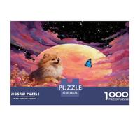 Puzzle Chihuahua 1000 Pezzi Per Bambini E Adulti, Puzzles Con Full Moon Flower Bush, Momenti Felici Insieme, Regalo Per Bambini E Adulti 38x26cm/1000pcs