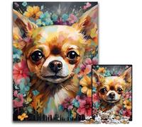 Puzzle Chihuahua da 1000 pezzi per adulti, in cartone, rompicapo impegnativo per adolescenti, divertente serata di giochi in famiglia, 26X38CM/10,23x14,96 pollici.