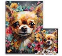 Puzzle Chihuahua da 1000 pezzi per adulti, puzzle in legno rilassante, intrattenimento, perfetto regalo di Natale e decorazione per la casa, 50x75CM/19,68x29,52 pollici.