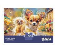 Puzzle Chihuahua Premium Smooth Framable Art 1000 pezzi Sunny Street Dash per adulti antistress in cartone per attività di tranquillità 70x50 cm