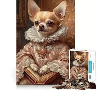 Puzzle "Chihuahua Rosa Elegante" da 1000 pezzi per adulti, gioco cognitivo da assemblare insieme, divertente pezzo da collezione (38x26cm)