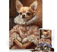 Puzzle "Chihuahua Rosa Elegante" da 1000 pezzi per adulti, gioco cognitivo da assemblare insieme, divertente pezzo da collezione (38x26cm)