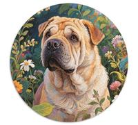 Puzzle Chinese Shar Pei 1000 Pezzi in Cartone Per Adulti E Ragazzi Difficile Sfida Antistress Puzzles Dog Flowers Regalo Originale 1000pcs (67.5x67.5cm)