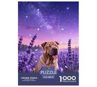 Puzzle Chinese Shar-Pei 1000 Pezzi Per Adulti E Ragazzi, Puzzles Con Lavender Field, Divertimento in Famiglia, Regalo Compleanno 52x38cm/1000pcs