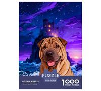 Puzzle Chinese Shar-Pei 1000 Pezzi Per Adulti E Ragazzi, Puzzles Con Sunset Coast, Giocattolo Educativo, Regalo Compleanno 38x26cm/1000pcs