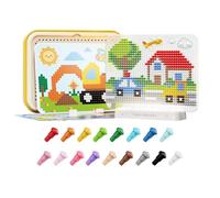 Puzzle Chiodini per Bambini Base Luminosa Fai Da Te Rompicapo Creativo | da tavolo puzzle con pioli per bambini per Scuola Aula Asilo Nido Materna Ludoteca Biblioteca Campeggio