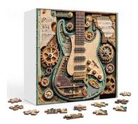 Puzzle Chitarra Steampunk con Ingranaggi e Corde da 1000 Pezzi per Adulti | 1000 pezzi tagliati con precisione,Vintage Gears & Strings Jigsaw, 3D Premium Jigsaw per Home Decor e Wall Art Incorporazione