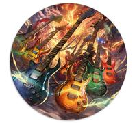 Puzzle Chitarre Elettriche 1000 Pezzi Puzzle Rotondo Tracce di Luce Flamboyantes Gioco di Puzzle Familiare per Adulti 1000pcs (67,5 x 67,5 cm)