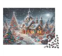 Puzzle Christmas Candy Castle Con 1000 Pezzi Per Adulti, Gioco Diabilità Impossibile Puzzle Pittura Giochi Rilassamento E Intelligenza Regali Di Festa 38x26cm/1000pcs