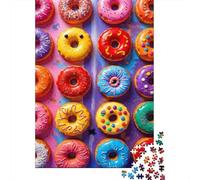 Puzzle Ciambelle Arcobaleno per Adulti, Dolci Golosi, 1000 Pezzi Carta Riciclata, Estremamente Difficile e Stimolante 38x26cm/1000pcs