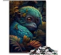 Puzzle ciano da 1000 pezzi con alieno tropicale e scimmia per adulti, regalo perfetto per l'arredamento della casa e per il divertimento in famiglia, dai 14 anni in su (dimensioni 50x75cm)