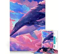 Puzzle "Cieli di balene" da 1000 pezzi,gioco cognitivo con superficie liscia e priva di sbavature,attività rilassante di gruppo per interni (50x75cm)