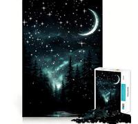 Puzzle "Cielo notturno e foresta" per ragazzi, 1000 pezzi, stimola la memoria, gioco al chiuso, assemblaggio di immagini, regalo per le vacanze (38x52cm)