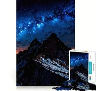 Puzzle "Cielo notturno sopra montagne innevate" per ragazzi, 1000 pezzi, gioco di logica e abilità, rilassante, taglio preciso, regalo di Babbo Natale (38x26cm)