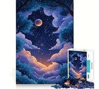 Puzzle "Cielo notturno tra gli alberi" per ragazzi, 1000 pezzi, gioco di intelligenza, divertimento in casa, taglio di qualità, regalo creativo (38x52cm)