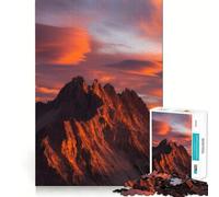Puzzle "Cima di montagna al tramonto" per ragazzi, 1000 pezzi, gioco di logica fine, morbido, rilassante, bordi puliti, regalo di alta qualità (38x26cm)