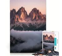 Puzzle "Cime montuose sopra le nuvole" per adulti, 1000 pezzi, gioco per allenare la mente, divertimento in casa, taglio di precisione, regalo per le vacanze (50x75cm)