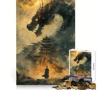 Puzzle cinese antico con drago, 1000 pezzi, ideale per ragazzi, stimolante per il pensiero creativo e rilassante Incastri solidi, regalo perfetto (38x52cm)