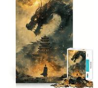 Puzzle cinese antico con drago,1000 pezzi,per adulti Allenamento mentale,gioco,incastro perfetto,nessun pezzo si stacca alleviare lo stress (38x52cm)