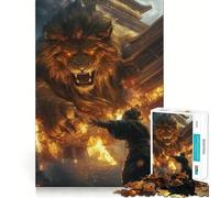 Puzzle cinese antico con leone d'oro,1000 pezzi,gioco stimolante per la mente,incastro perfetto,ideale per il relax in casa (50x75cm)