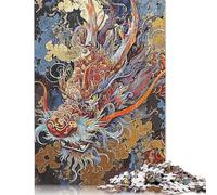 Puzzle cinese da 1000 pezzi "Dragone astratto" per adulti - Puzzle per attività in famiglia, giochi educativi, difficili e stimolanti, 1000 pezzi (38x26 cm)